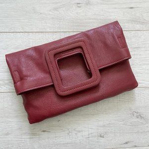 🌺SOLD🌺 TMRW Studio x Anthro | Mahogany Foldover Leather Clutch Crossbody Bag